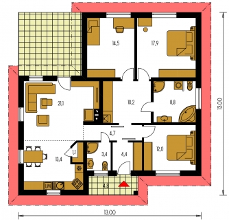 Plan de sol du rez-de-chaussée - BUNGALOW 134